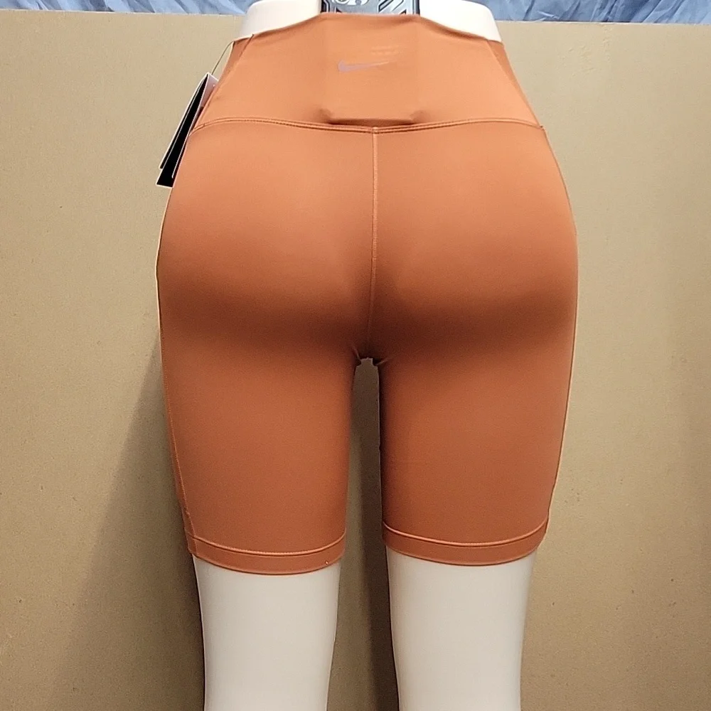 Women's High-Waisted Orange Shorts - Picture 8 of 9